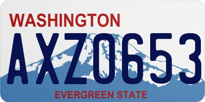 WA license plate AXZ0653