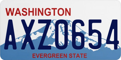 WA license plate AXZ0654