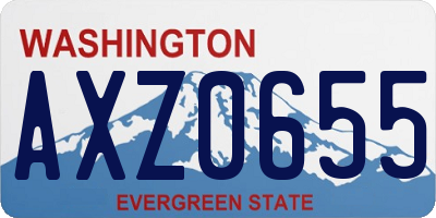 WA license plate AXZ0655