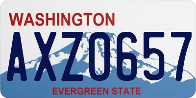 WA license plate AXZ0657