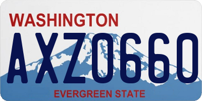 WA license plate AXZ0660