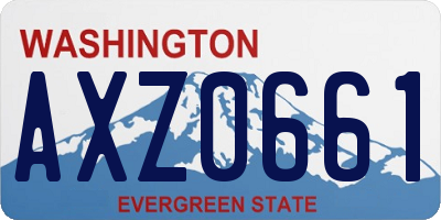 WA license plate AXZ0661