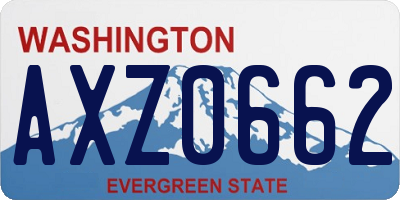 WA license plate AXZ0662