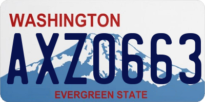 WA license plate AXZ0663
