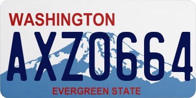 WA license plate AXZ0664