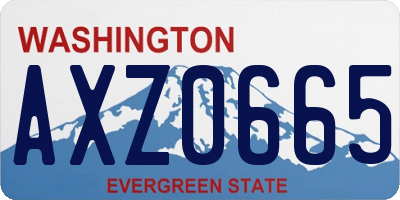 WA license plate AXZ0665