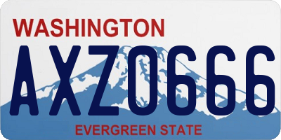WA license plate AXZ0666