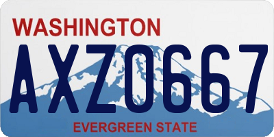 WA license plate AXZ0667