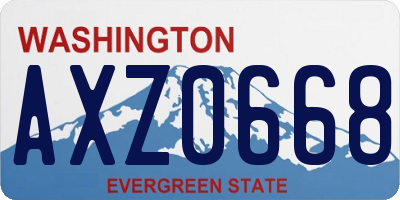 WA license plate AXZ0668