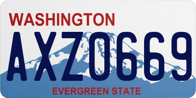 WA license plate AXZ0669