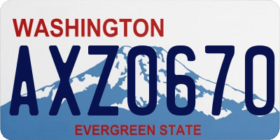 WA license plate AXZ0670