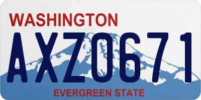 WA license plate AXZ0671