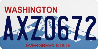 WA license plate AXZ0672