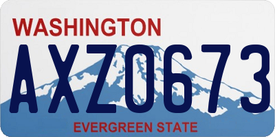 WA license plate AXZ0673