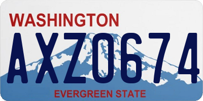 WA license plate AXZ0674