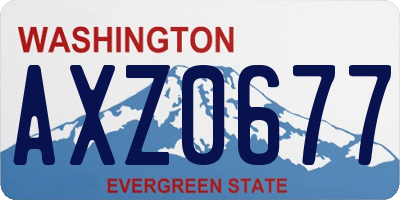 WA license plate AXZ0677
