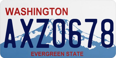 WA license plate AXZ0678