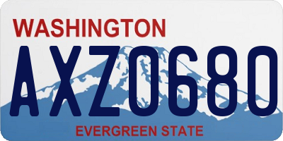 WA license plate AXZ0680