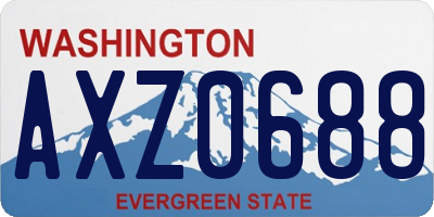 WA license plate AXZ0688