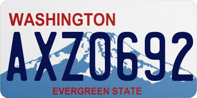WA license plate AXZ0692