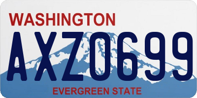 WA license plate AXZ0699