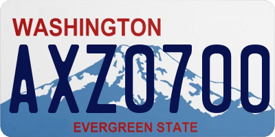 WA license plate AXZ0700