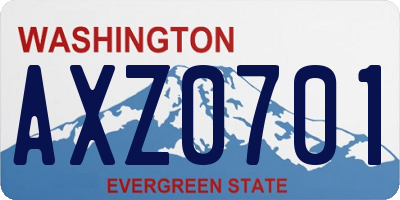 WA license plate AXZ0701