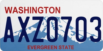 WA license plate AXZ0703
