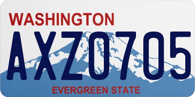 WA license plate AXZ0705