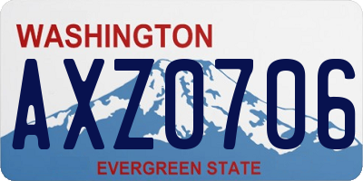 WA license plate AXZ0706
