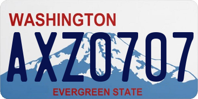 WA license plate AXZ0707
