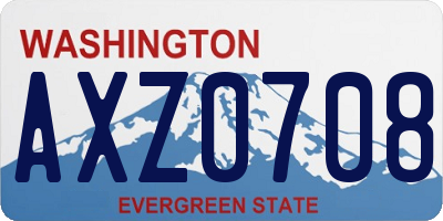 WA license plate AXZ0708