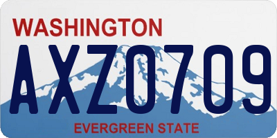 WA license plate AXZ0709