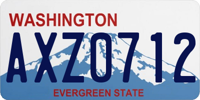 WA license plate AXZ0712