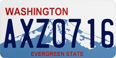 WA license plate AXZ0716
