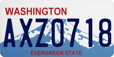 WA license plate AXZ0718