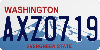 WA license plate AXZ0719