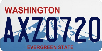 WA license plate AXZ0720