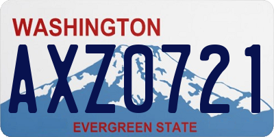 WA license plate AXZ0721