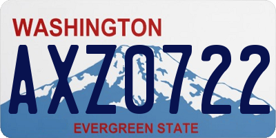 WA license plate AXZ0722