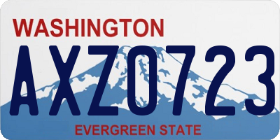 WA license plate AXZ0723