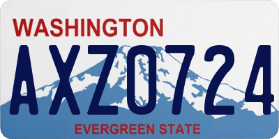 WA license plate AXZ0724