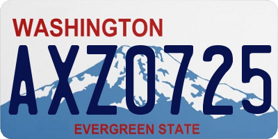 WA license plate AXZ0725