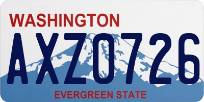 WA license plate AXZ0726
