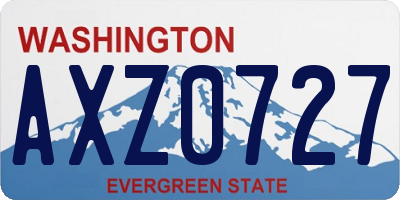 WA license plate AXZ0727