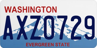 WA license plate AXZ0729