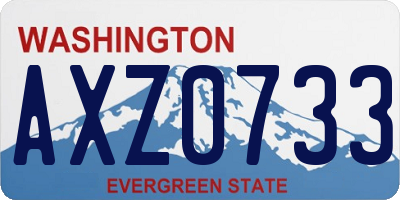 WA license plate AXZ0733