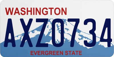 WA license plate AXZ0734