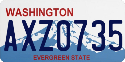 WA license plate AXZ0735