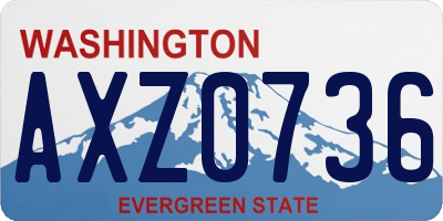 WA license plate AXZ0736